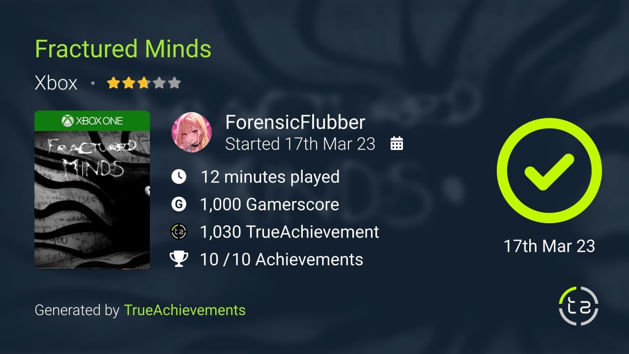 Fractured Minds achievement summary